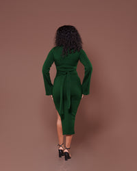 Aura Knitted Dress In Green