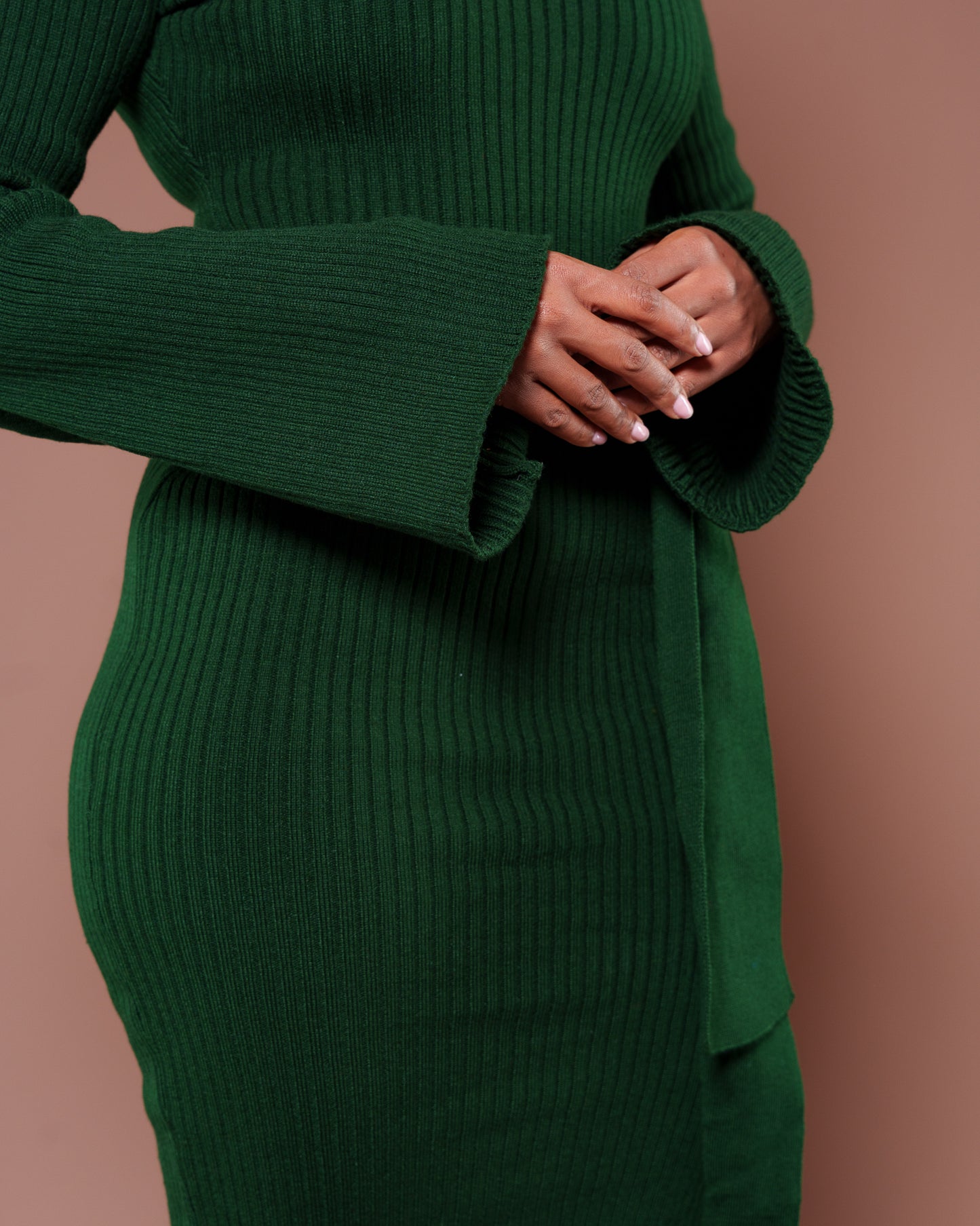 Aura Knitted Dress In Green