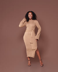 Aura Knitted Dress In Sand