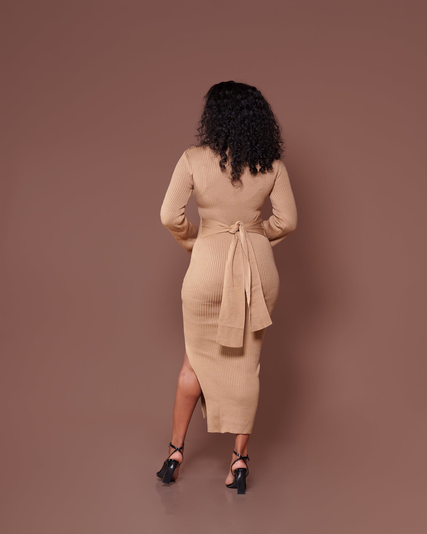 Aura Knitted Dress In Sand