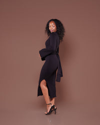 Aura Knitted Dress In Black