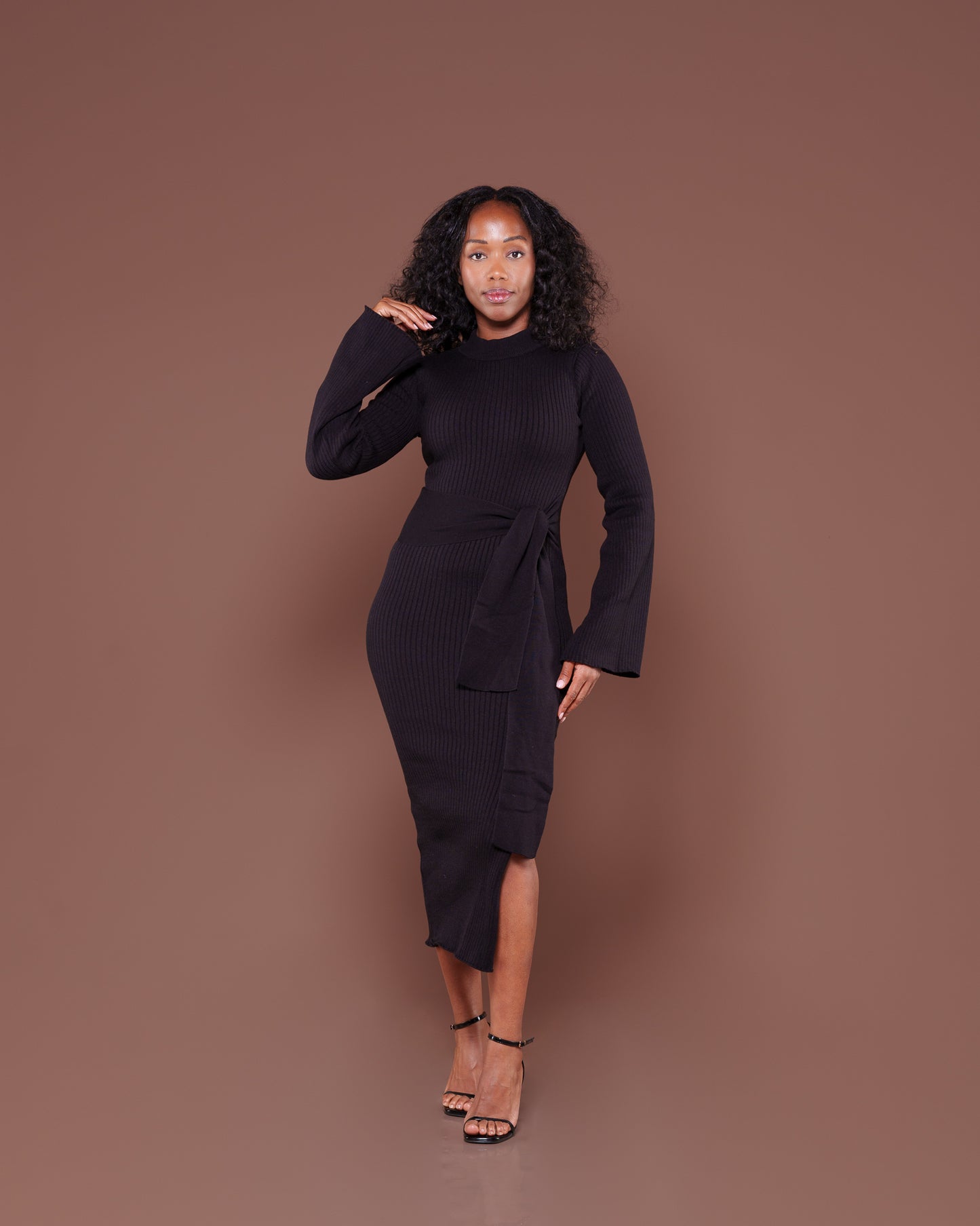 Aura Knitted Dress In Black