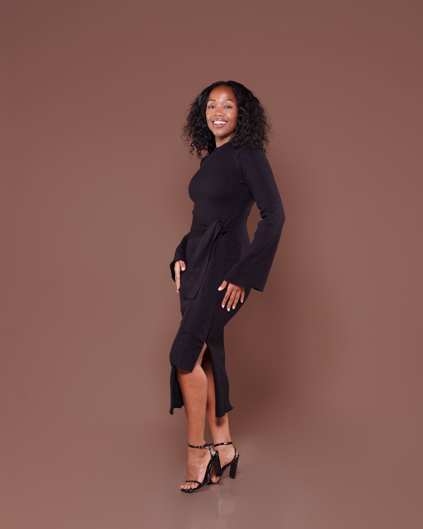 Aura Knitted Dress In Black