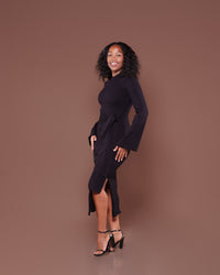 Aura Knitted Dress In Black