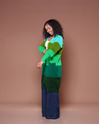 Emerald Monochrome Midi Cardigan