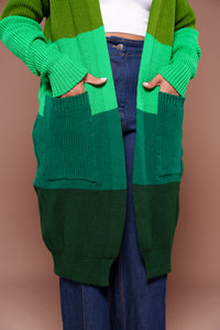 Emerald Monochrome Midi Cardigan