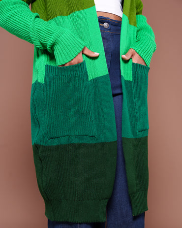 Emerald Monochrome Midi Cardigan