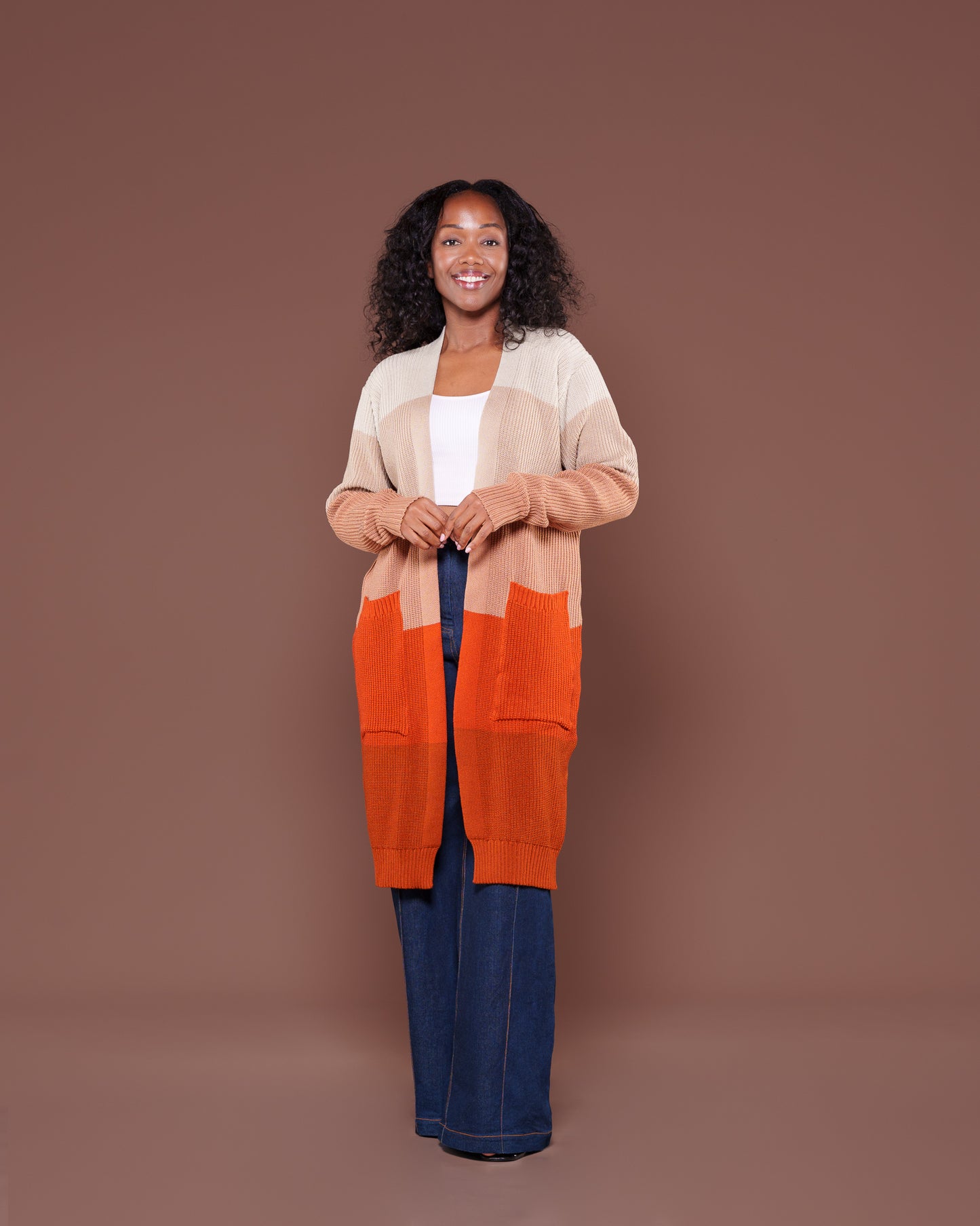 Savannah Monochrome Midi Cardigan