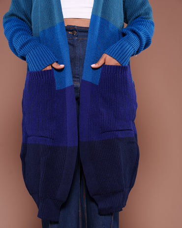 Indigo Monochrome Midi Cardigan