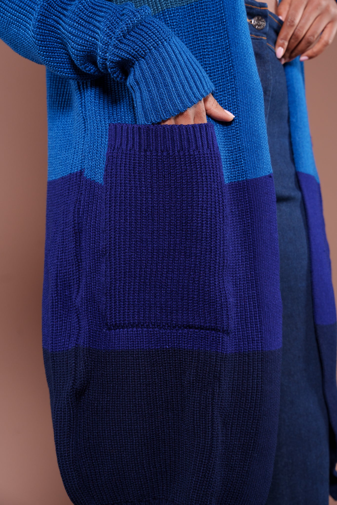 Indigo Monochrome Midi Cardigan
