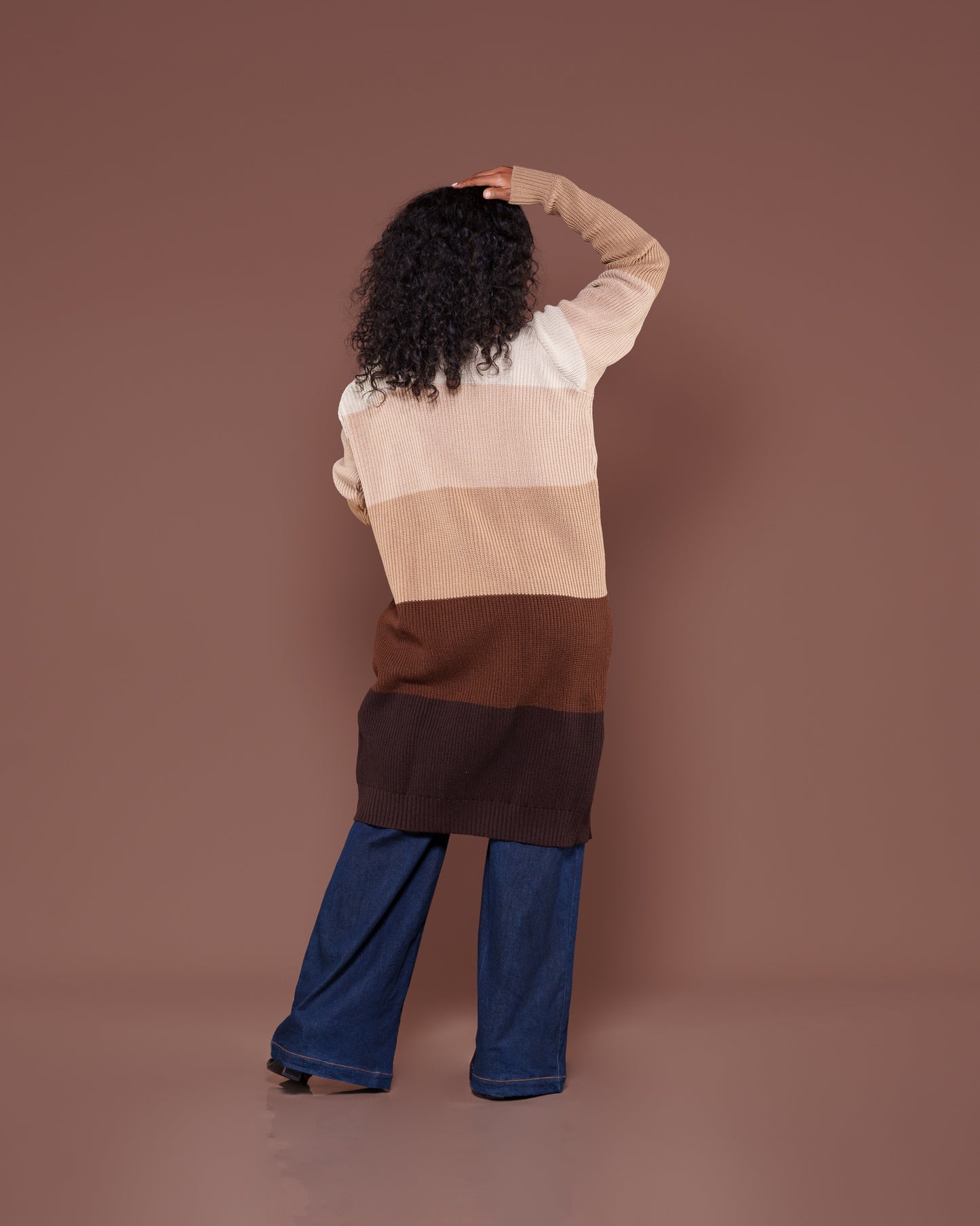 Mocha Monochrome Midi Cardigan