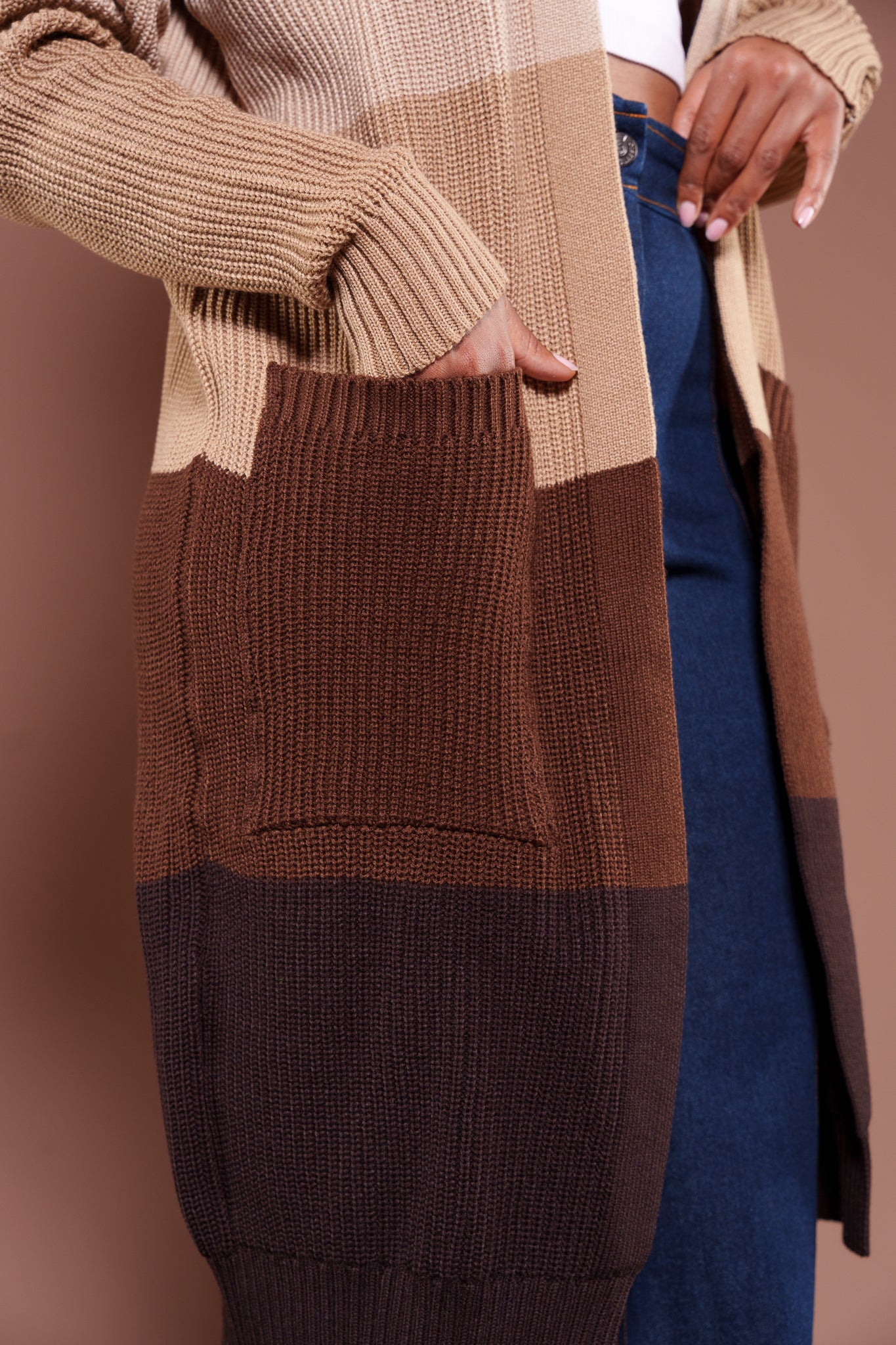 Mocha Monochrome Midi Cardigan
