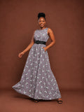Mink Grey Meadow Maxi Shift Dress