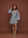 Twill Mini Wrap Dress