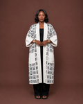 Sanaa Kimono in White Black