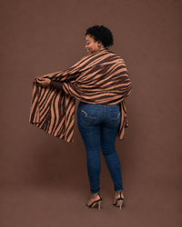 Madeline Printed Shawl in COCOA
