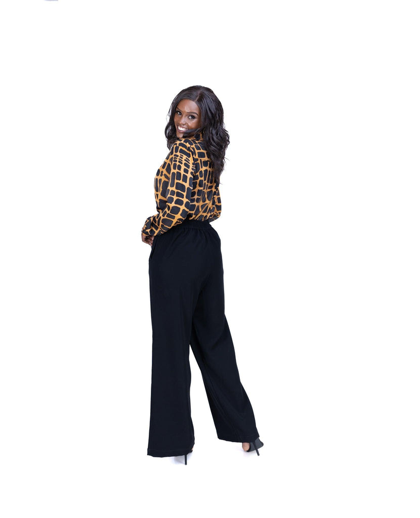 Fluid Wide Leg Pants in MIDNIGHT - Ikojn