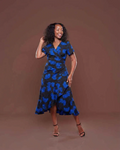 Valentina Midi Wrap Dress in Serene Bloom