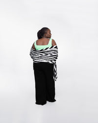 Madeline Printed Shawl in B&W - Ikojn