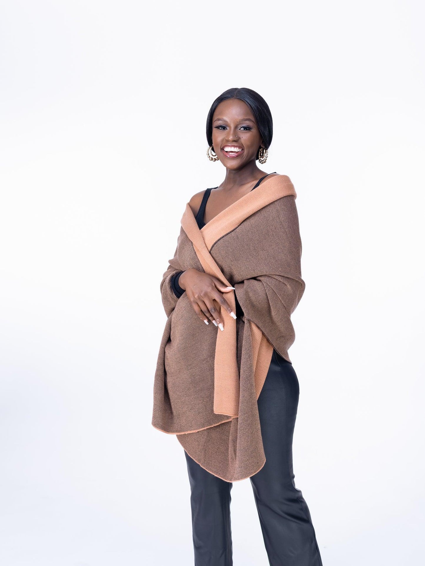 Madeline shawl in CARAMEL Cardigan Scarf Fashion| Style For Ladies |Accessories |Ladies Warm Clothing -Ikojn Westlands Nairobi Kenya