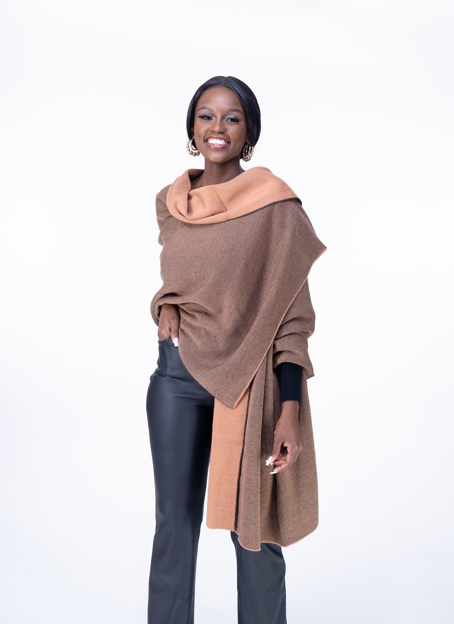 Madeline shawl in CARAMEL Cardigan Scarf Fashion| Style For Ladies |Accessories |Ladies Warm Clothing -Ikojn Westlands Nairobi Kenya
