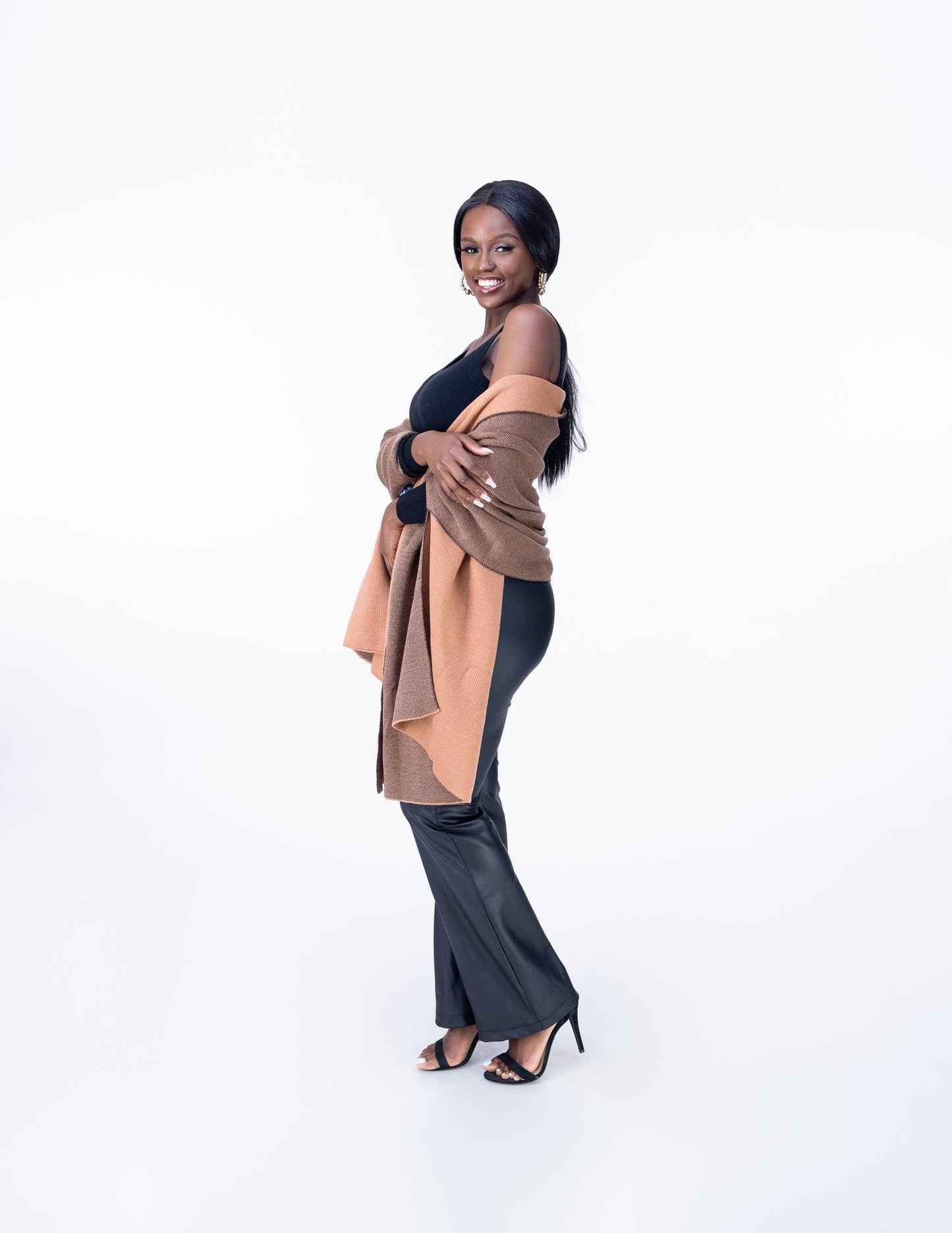 Madeline shawl in CARAMEL Cardigan Scarf Fashion| Style For Ladies |Accessories |Ladies Warm Clothing -Ikojn Westlands Nairobi Kenya