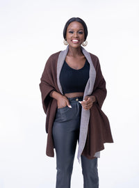 Madeline shawl in Chocolate |Dark Brown Cardigan Scarf Fashion| Style For Ladies |Accessories |Ladies Warm Clothing -Ikojn Westlands Nairobi Kenya