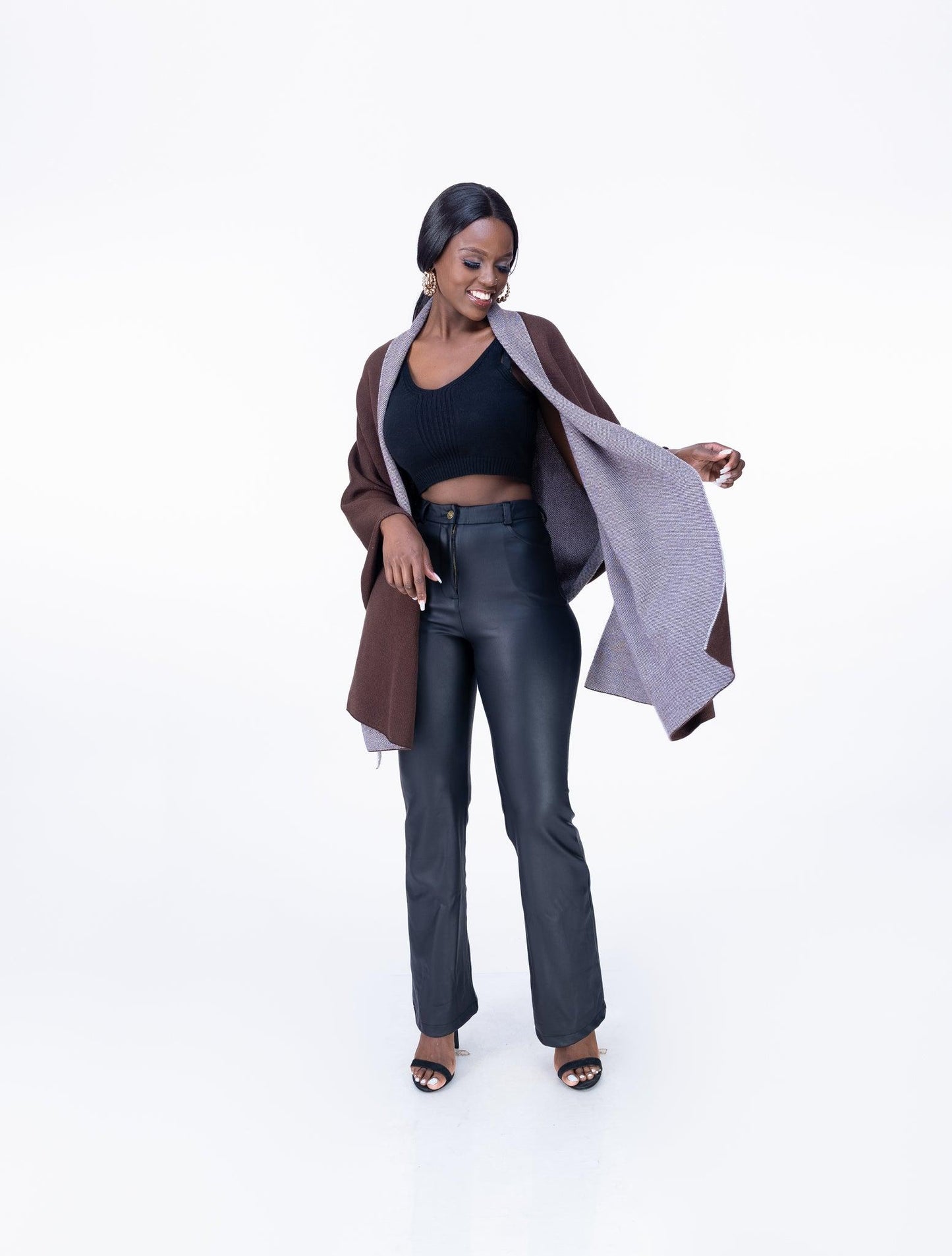 Madeline shawl in Chocolate |Dark Brown Cardigan Scarf Fashion| Style For Ladies |Accessories |Ladies Warm Clothing -Ikojn Westlands Nairobi Kenya