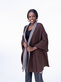 Madeline shawl in Chocolate |Dark Brown Cardigan Scarf Fashion| Style For Ladies |Accessories |Ladies Warm Clothing -Ikojn Westlands Nairobi Kenya