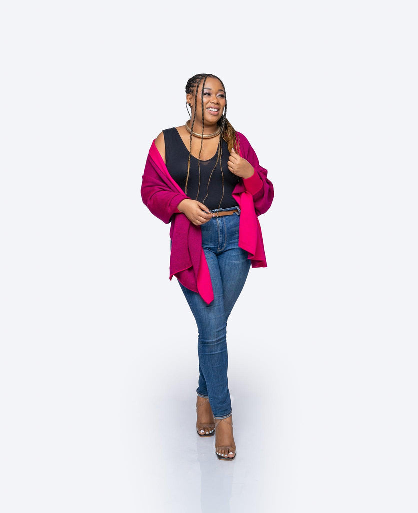 Madeline shawl in FUSCIA FUCHSIA |Pink Cardigan Scarf Fashion| Style For Ladies |Accessories |Ladies Warm Clothing -Ikojn Westlands Nairobi Kenya
