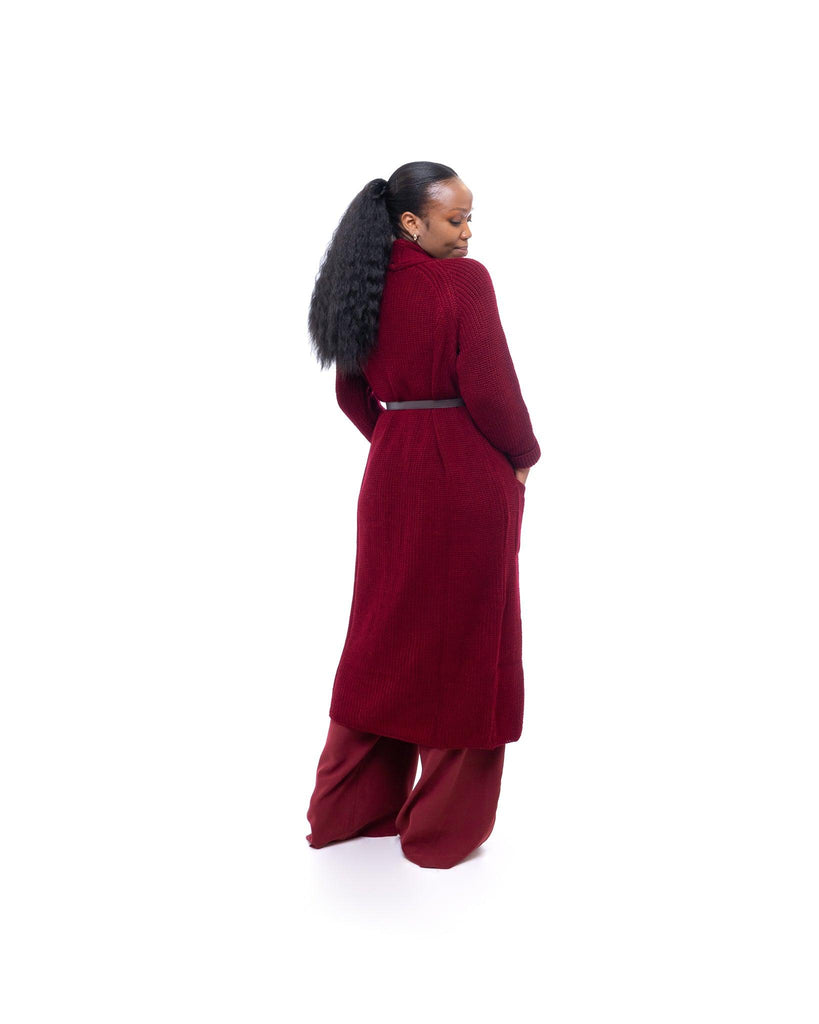 Maxi Cardigan in BURGUNDY - Ikojn