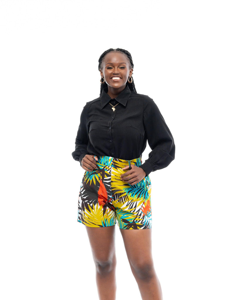 Shop for Monarch Shirt in EBONY online Ladies Black Button Up Shirt -Ikojn Westlands Nairobi Kenya