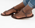 Nadi Sandals in DARK BROWN - Ikojn