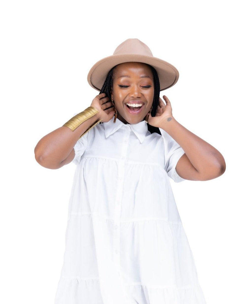 Shop for Sweet Nothings Tiered Shirt Dress in WHITE at Ikojn Nairobi Kenya